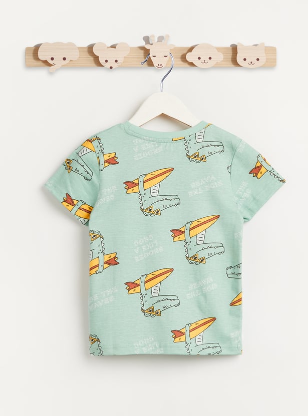 Juniors Crocodile Print T-shirt and Pyjama Set
