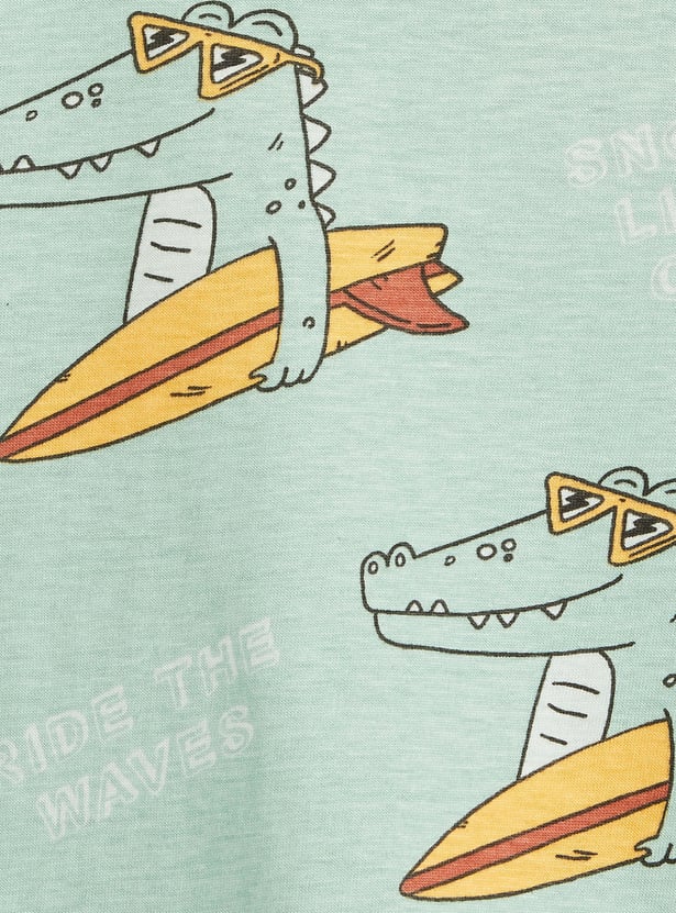 Juniors Crocodile Print T-shirt and Pyjama Set