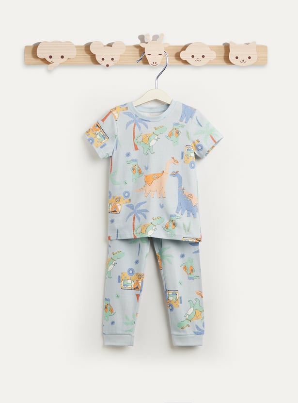 Juniors Dinosaur Print T-shirt and Pyjama Set