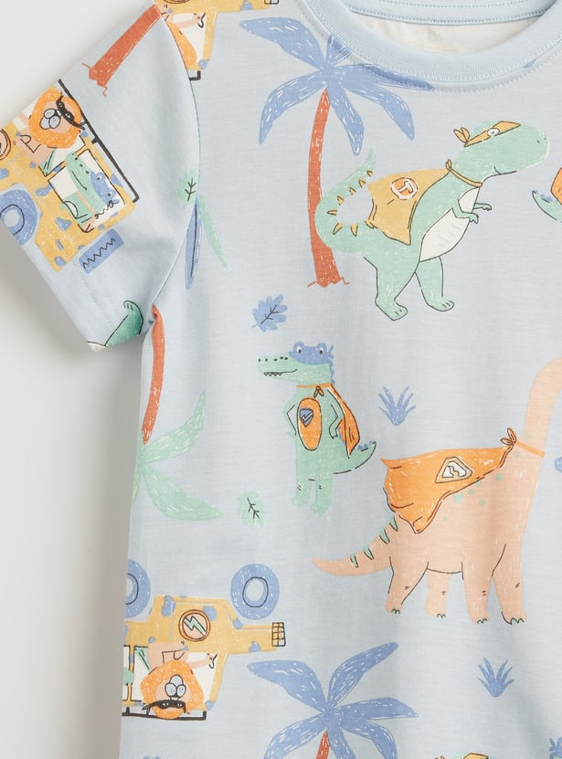 Juniors Dinosaur Print T-shirt and Pyjama Set