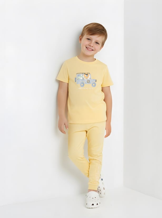 Juniors Dino Safari Print T-shirt and Pyjama Set