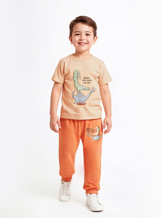 Juniors Dinosaur Print T-shirt and Pyjama Set
