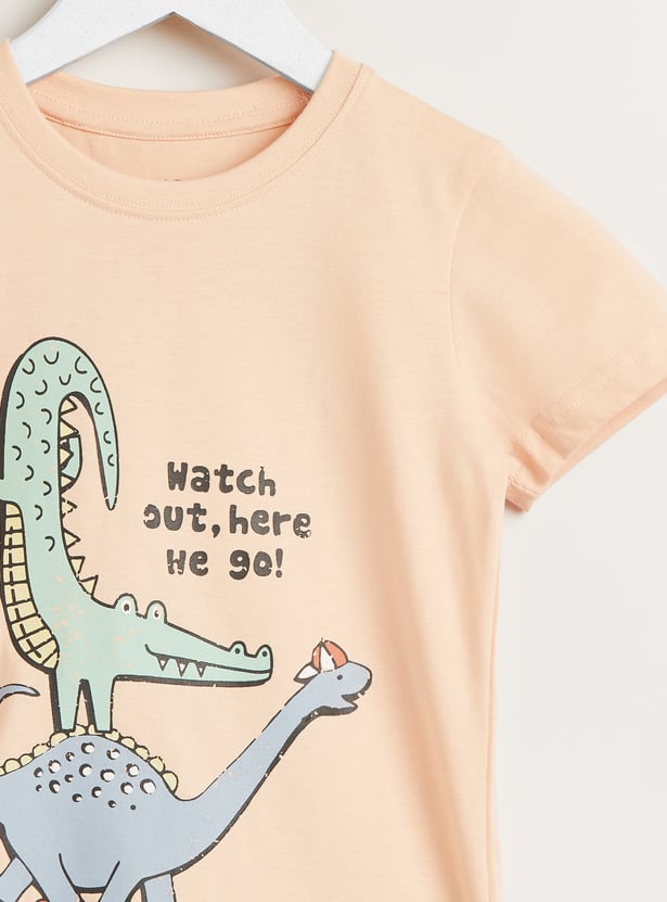 Juniors Dinosaur Print T-shirt and Pyjama Set