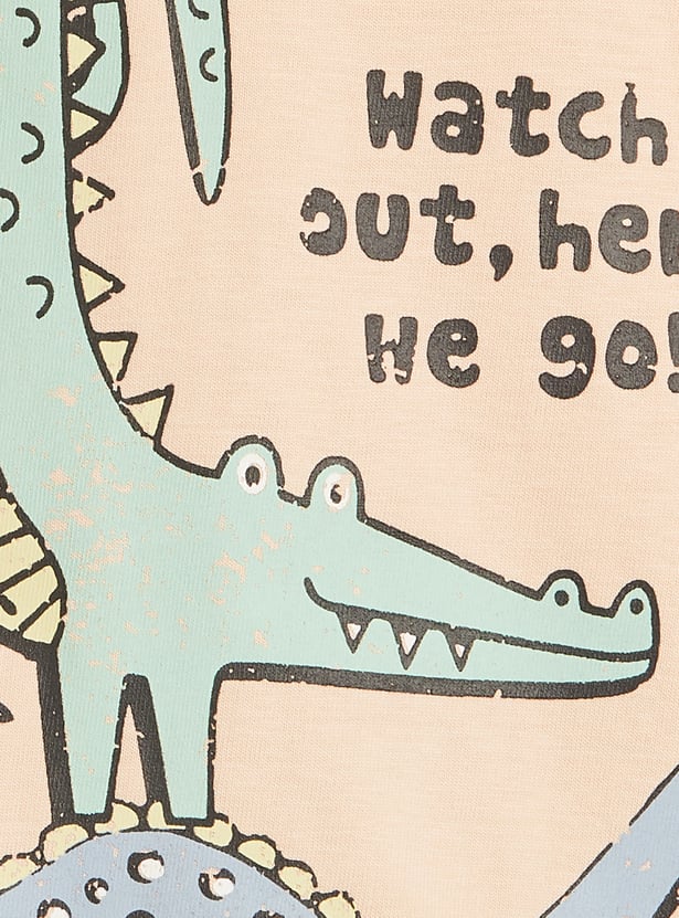 Juniors Dinosaur Print T-shirt and Pyjama Set