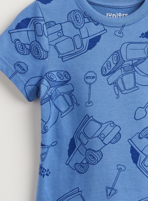 Juniors Printed T-shirt and Pyjama Set