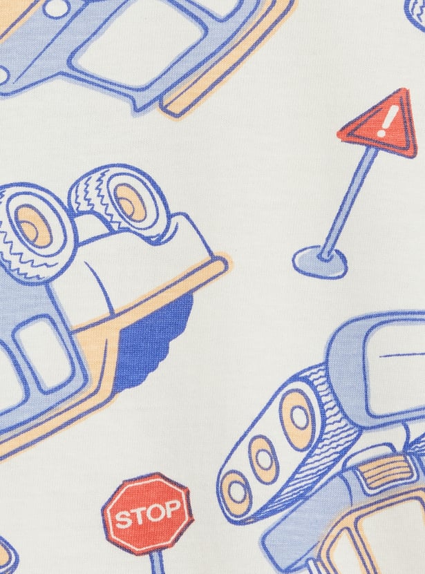 Juniors Vehicle Print T-shirt and Pyjama Set