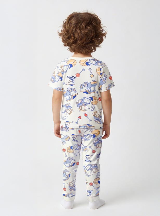 Juniors Vehicle Print T-shirt and Pyjama Set