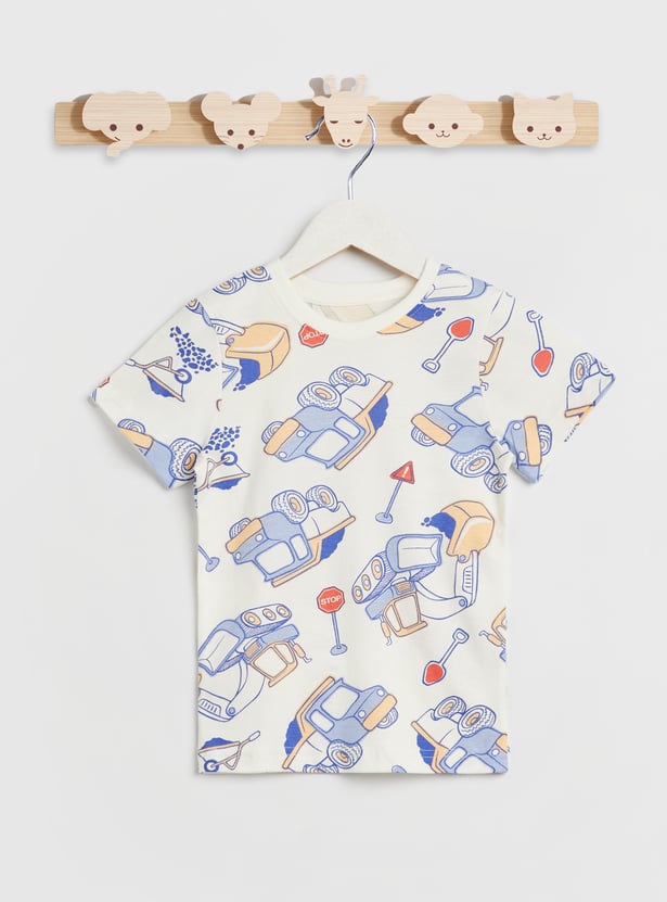 Juniors Vehicle Print T-shirt and Pyjama Set