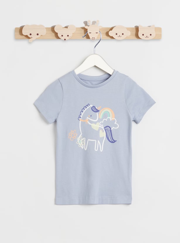 Juniors Unicorn Print T-shirt and Pyjama Set