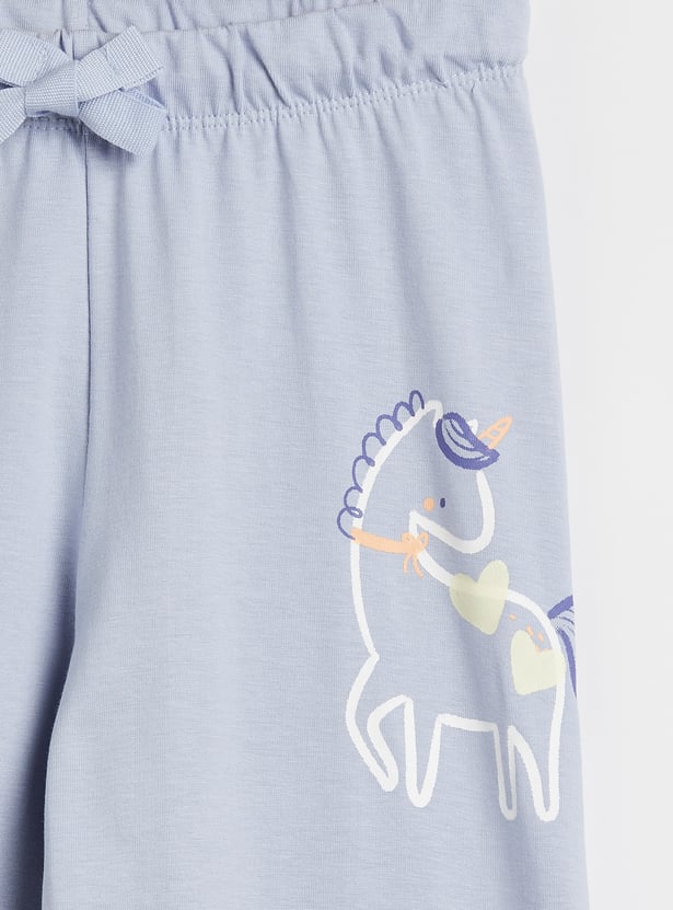 Juniors Unicorn Print T-shirt and Pyjama Set