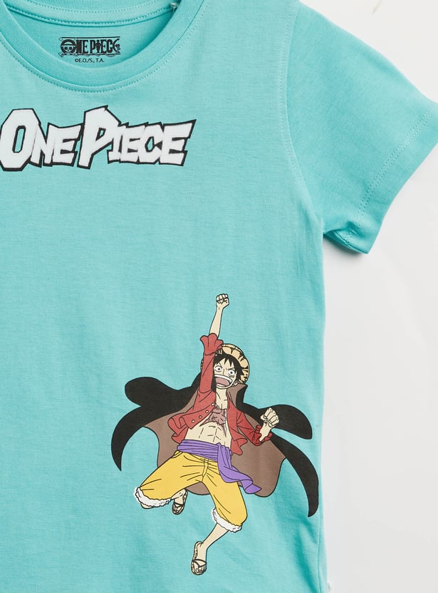 Juniors One Piece Print T-shirt with Short Sleeves
