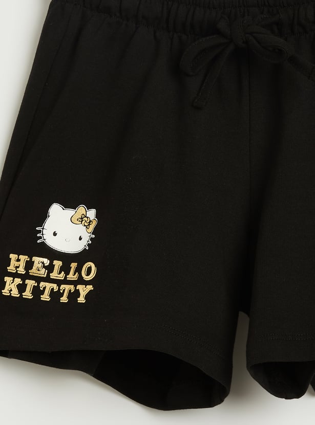 Juniors Hello Kitty Foil Print Shorts