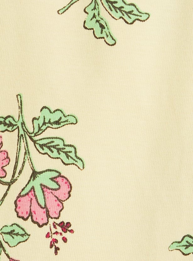 Juniors Floral Print Leggings with Elasticated Waistband