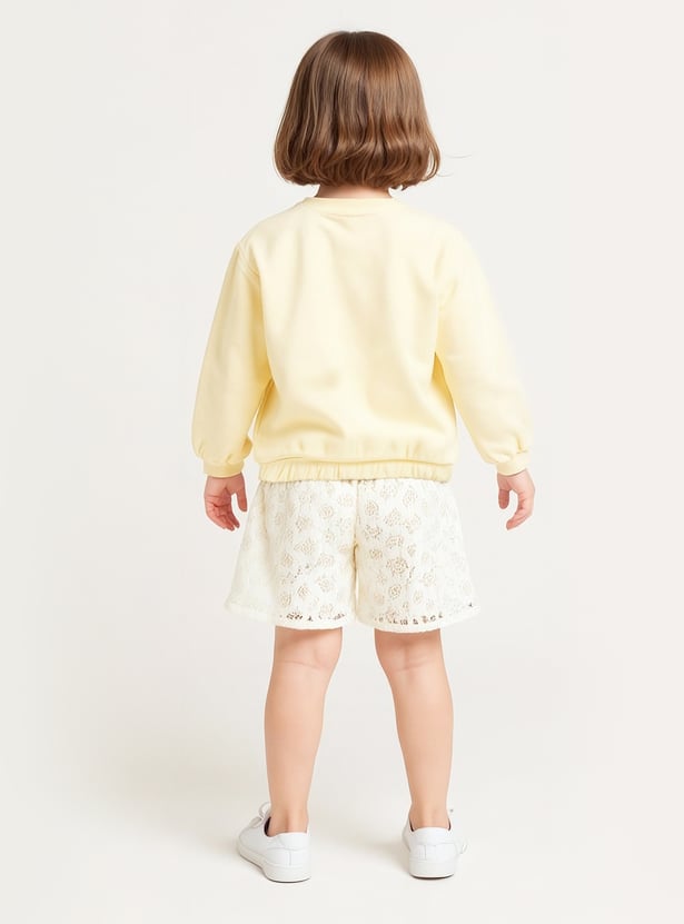 Juniors Bear Print Sweatshirt