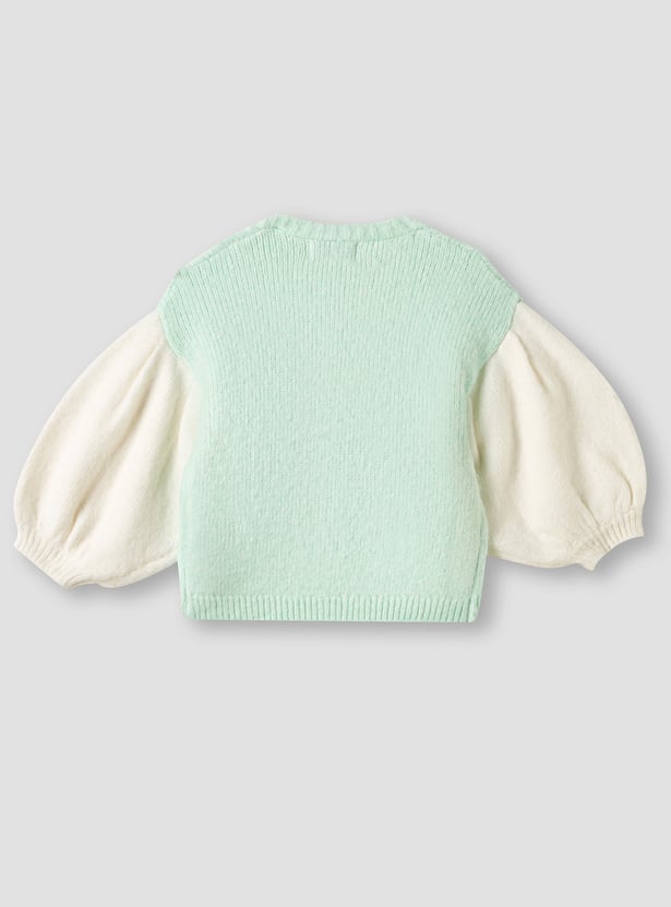 Juniors Textured Cardigan with Long Sleeves