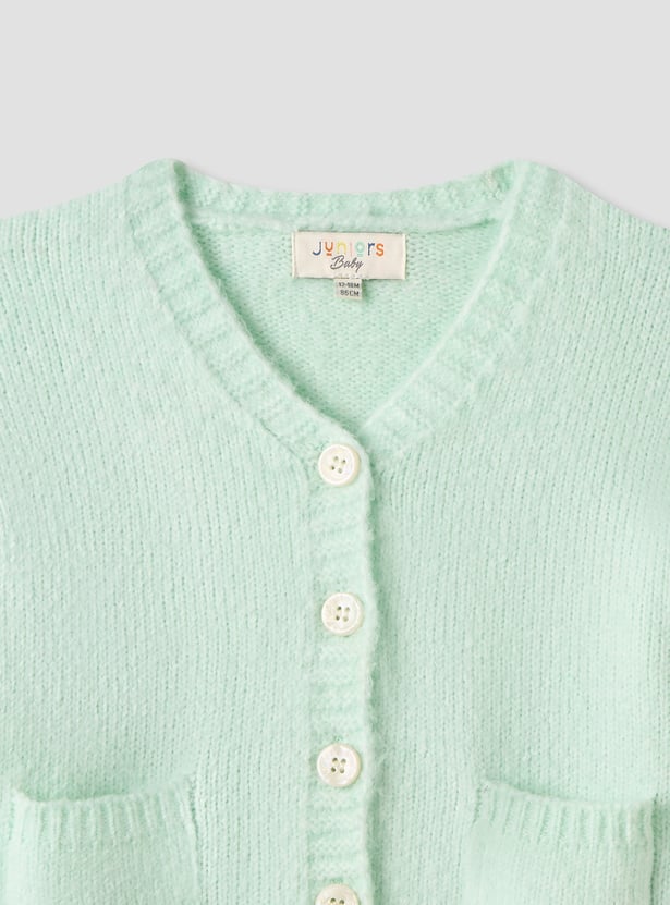 Juniors Textured Cardigan with Long Sleeves