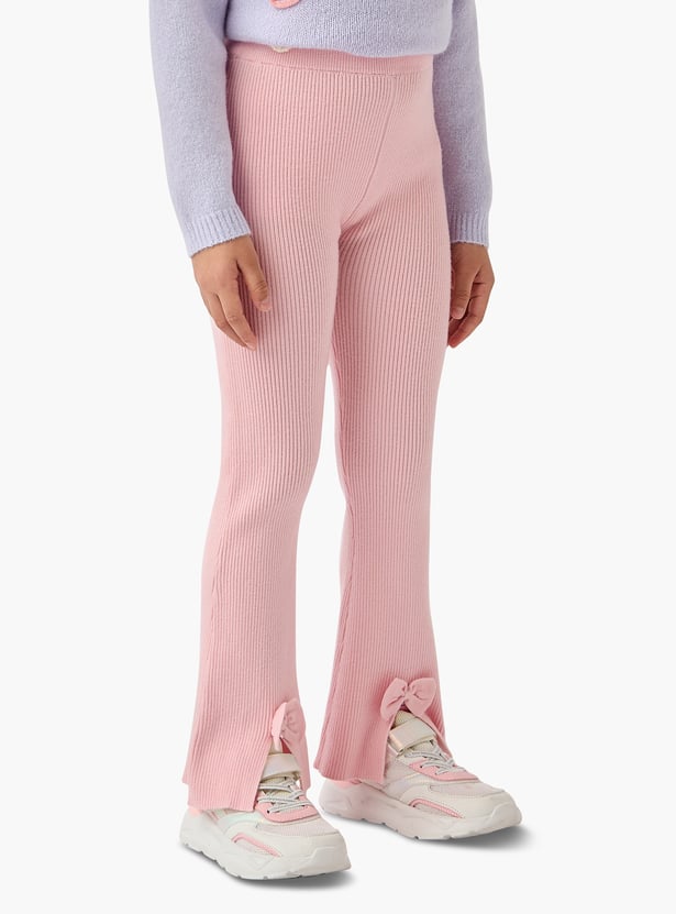 Juniors Ribbed Flared Pants