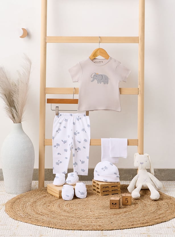 Juniors 7-Piece Elephant Print Clothing Gift Set