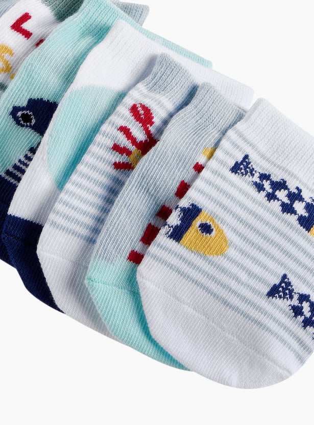 Juniors Nautical Print Socks - Set of 7