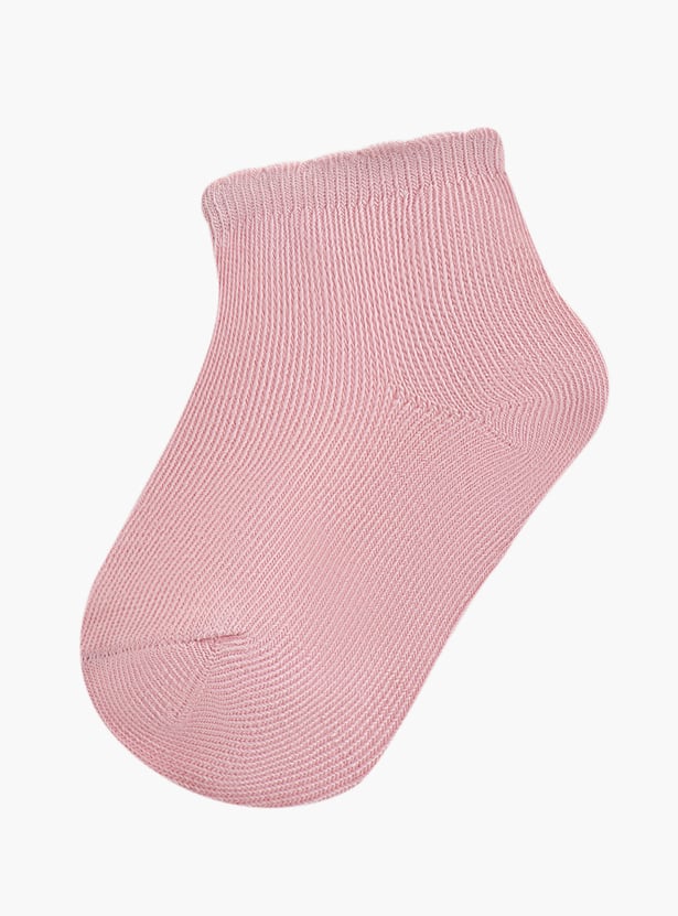 Juniors Solid Socks with Elasticated Hem - Set of 7