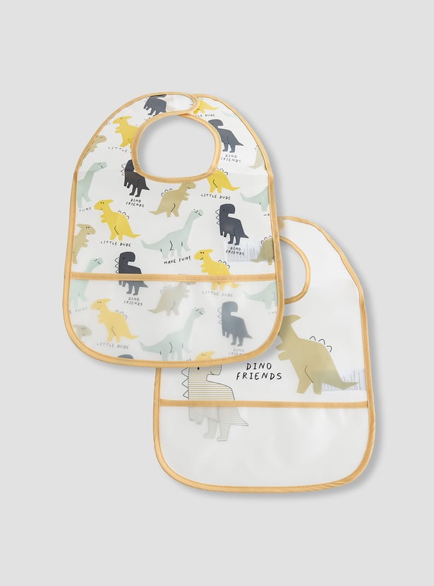 Juniors Dinosaur Print Bib - Set of 2