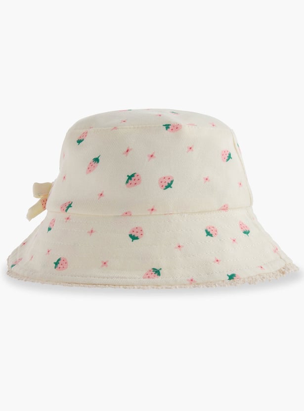 Juniors Strawberry Print Bucket Hat