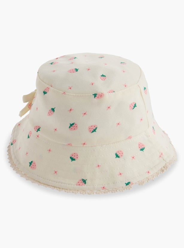 Juniors Strawberry Print Bucket Hat
