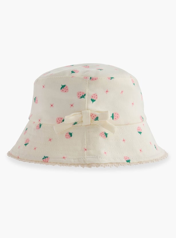 Juniors Strawberry Print Bucket Hat