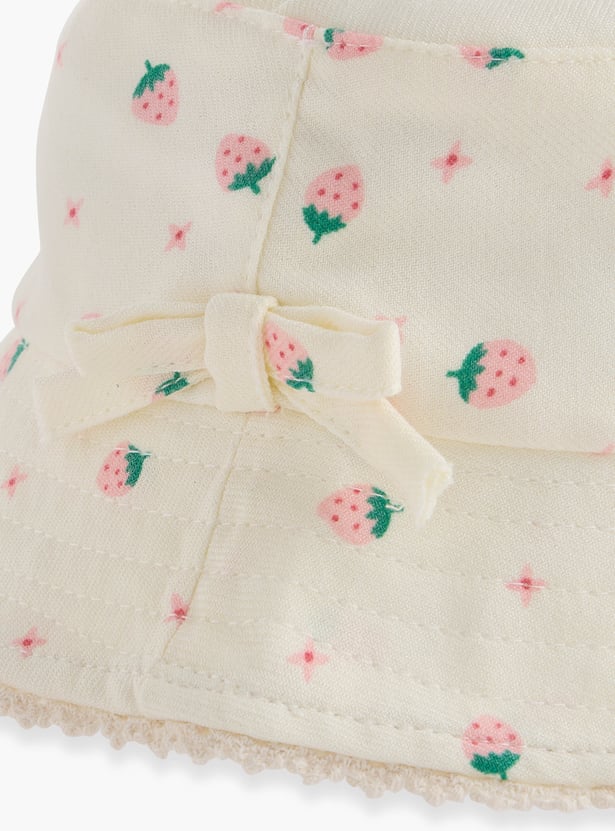 Juniors Strawberry Print Bucket Hat