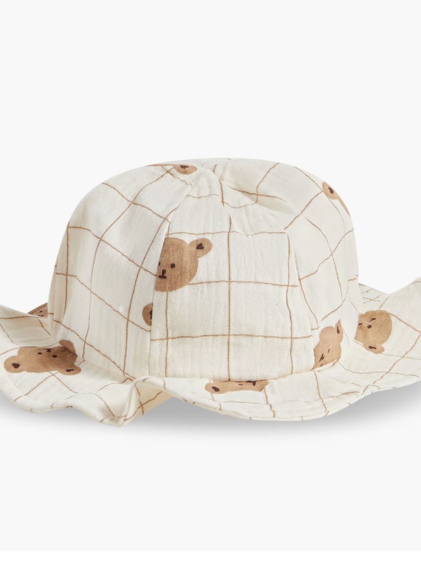 Juniors Bear Print Bucket Hat
