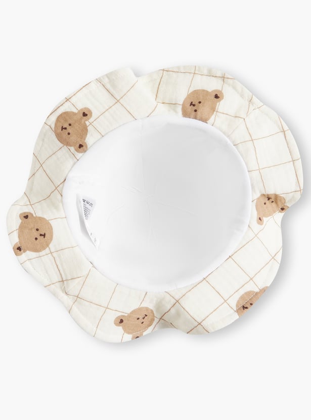 Juniors Bear Print Bucket Hat