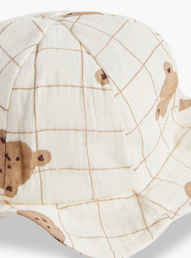 Juniors Bear Print Bucket Hat