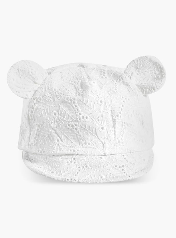 Juniors Schiffli Embroidery Cap with Ear Applique