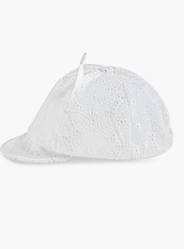 Juniors Schiffli Embroidery Cap with Ear Applique