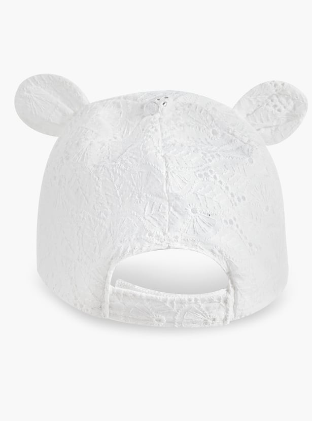 Juniors Schiffli Embroidery Cap with Ear Applique