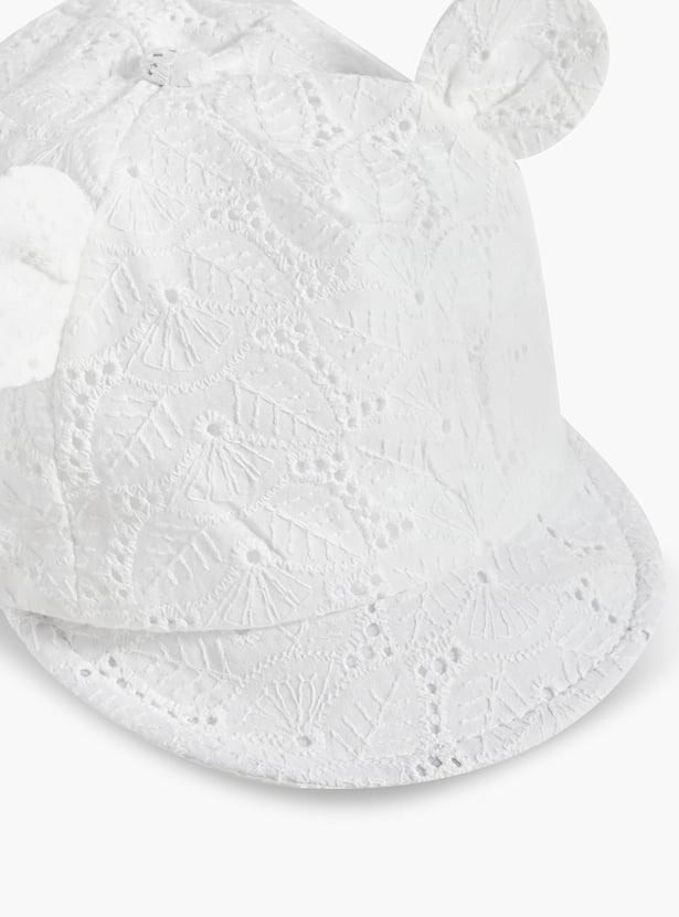 Juniors Schiffli Embroidery Cap with Ear Applique