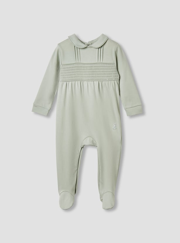 Giggles Pintuck Closed Feet Sleepsuit with Long Sleeves