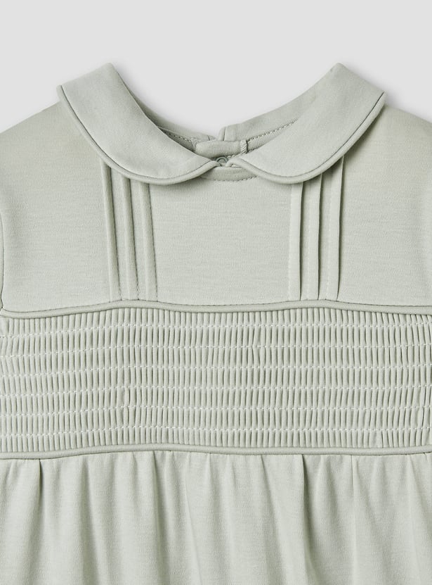 Giggles Pintuck Closed Feet Sleepsuit with Long Sleeves