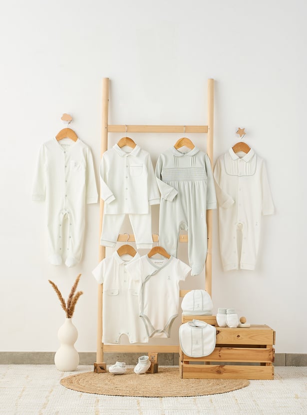 Giggles Pintuck Closed Feet Sleepsuit with Long Sleeves