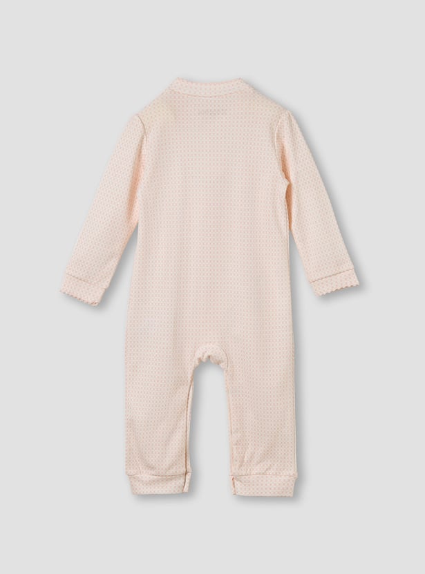 Giggles Printed Sleepsuit with Pintuck Detail
