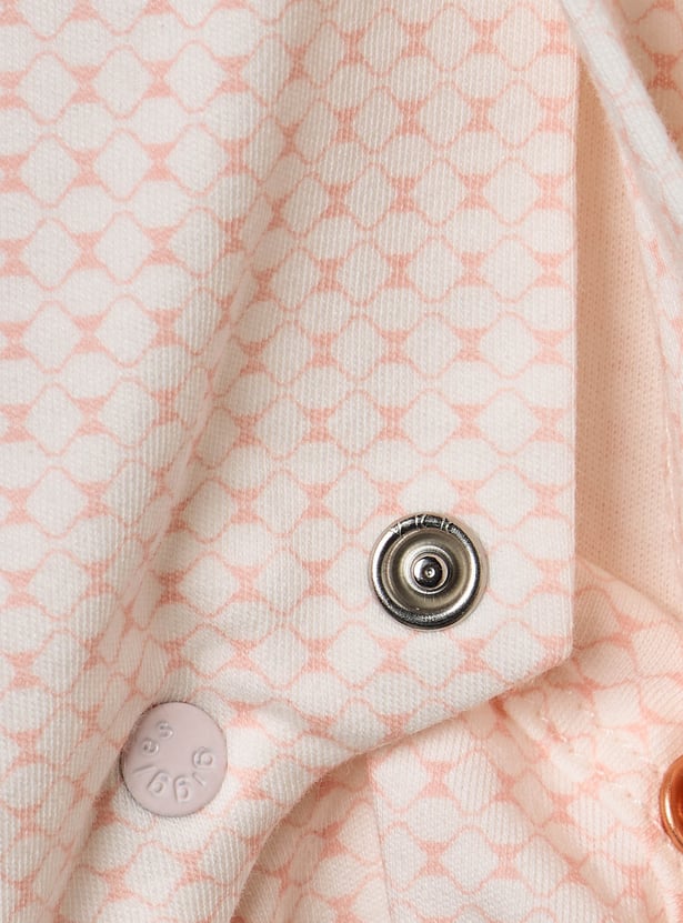 Giggles Printed Sleepsuit with Pintuck Detail