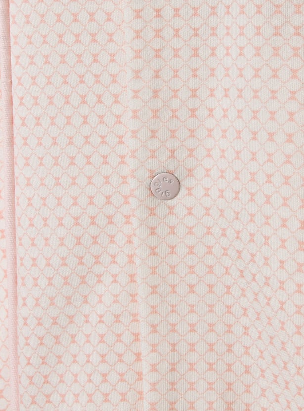 Giggles Printed Sleepsuit with Pintuck Detail