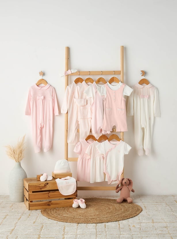 Giggles Printed Sleepsuit with Pintuck Detail