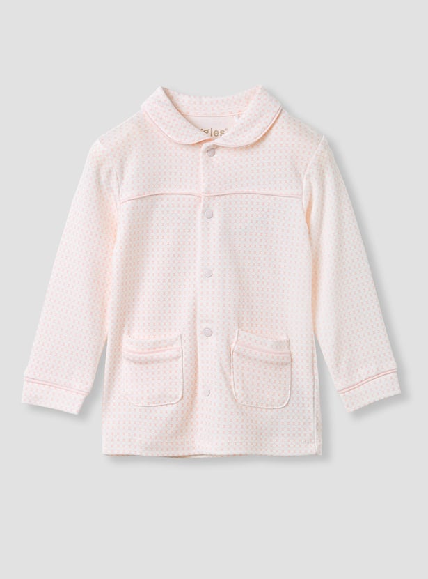 Giggles Printed Peter Pan Collar Shirt and Pyjama Set