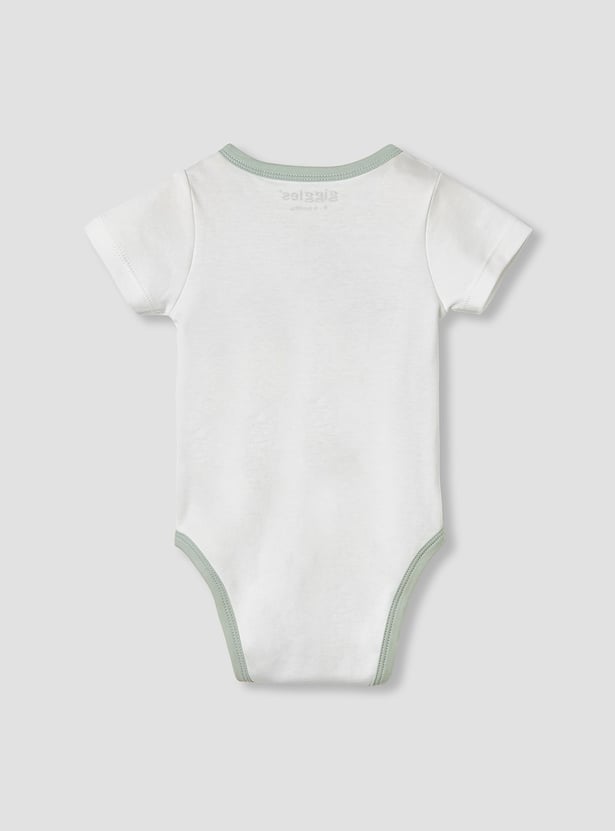 Giggles Bunny Embroidered Bodysuit with Short Sleeves