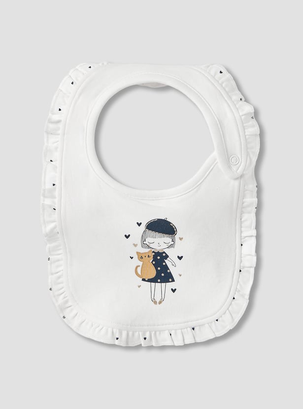 Juniors Printed Bib with Snap Button Closure
