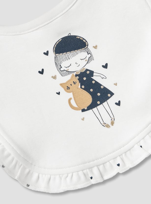 Juniors Printed Bib with Snap Button Closure