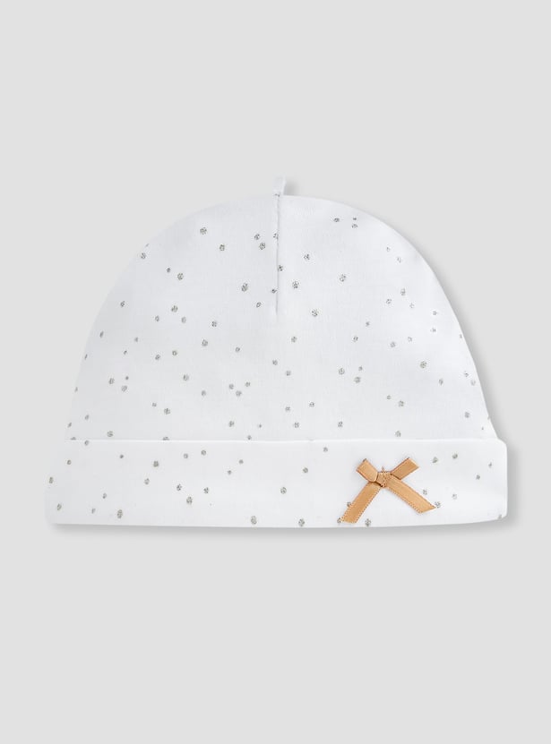 Giggles Embellished Beanie with Bow
