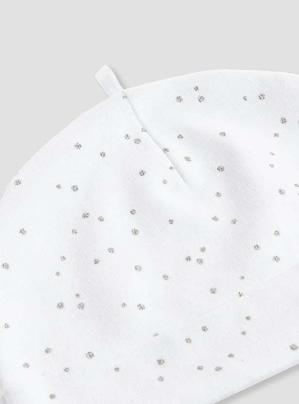 Giggles Embellished Beanie with Bow