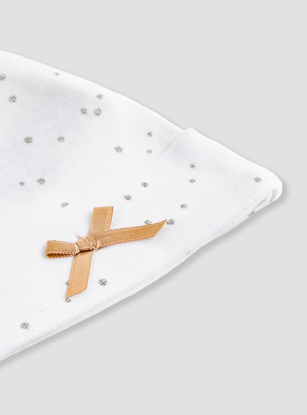 Giggles Embellished Beanie with Bow